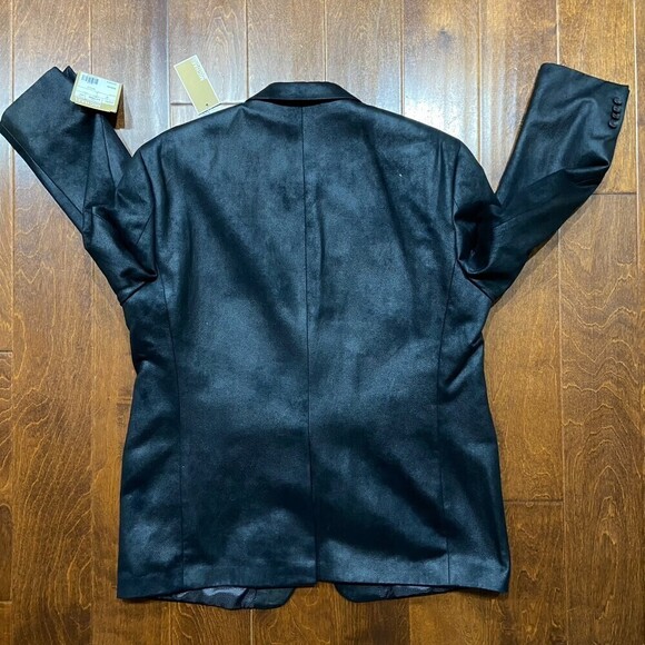 Michael Kors NWT Faux Suede Casual Blazer Black Poly Blend Men's Size 46R - Picture 4 of 7